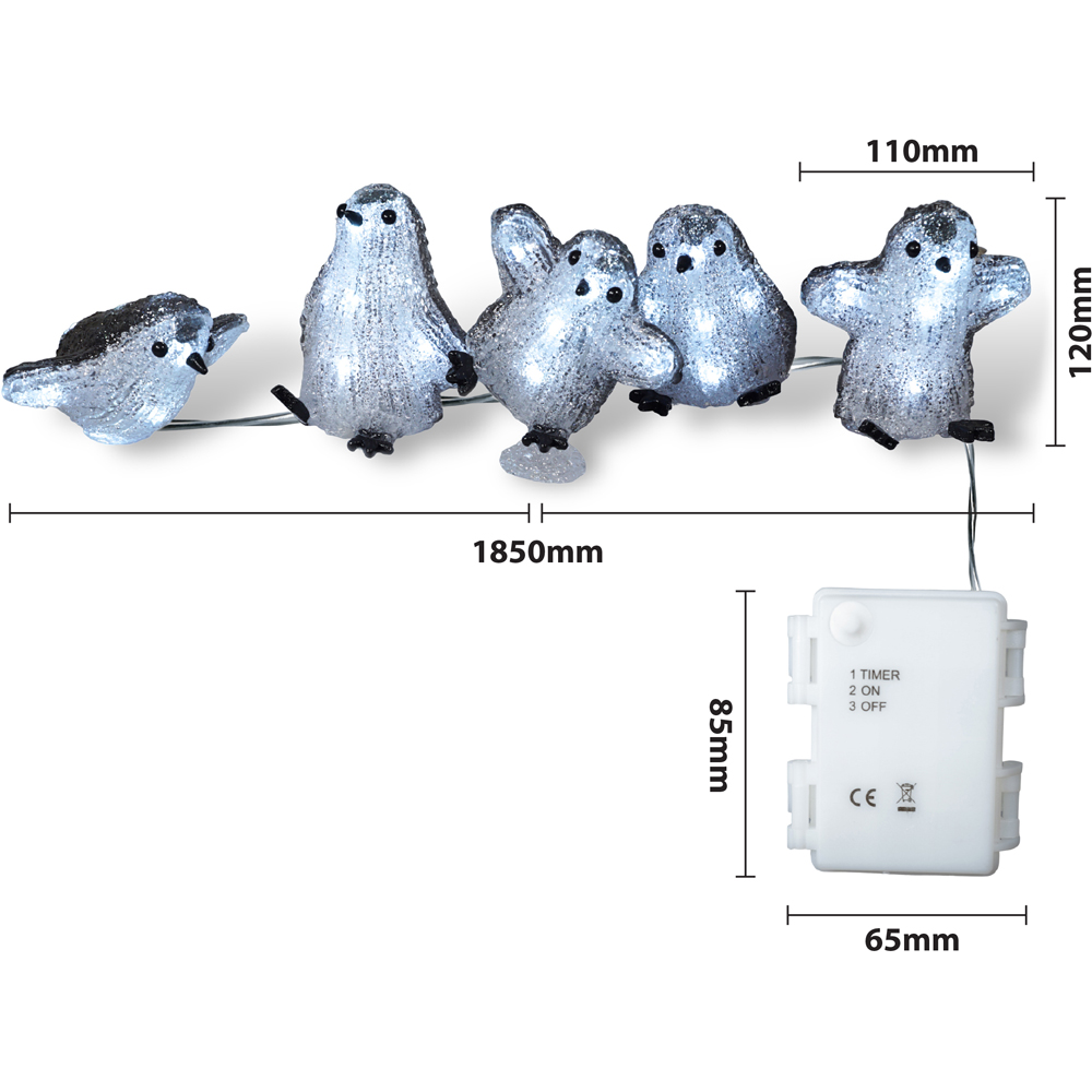 Xmas Haus Acrylic Penguin Decoration Set of 5 Image 7