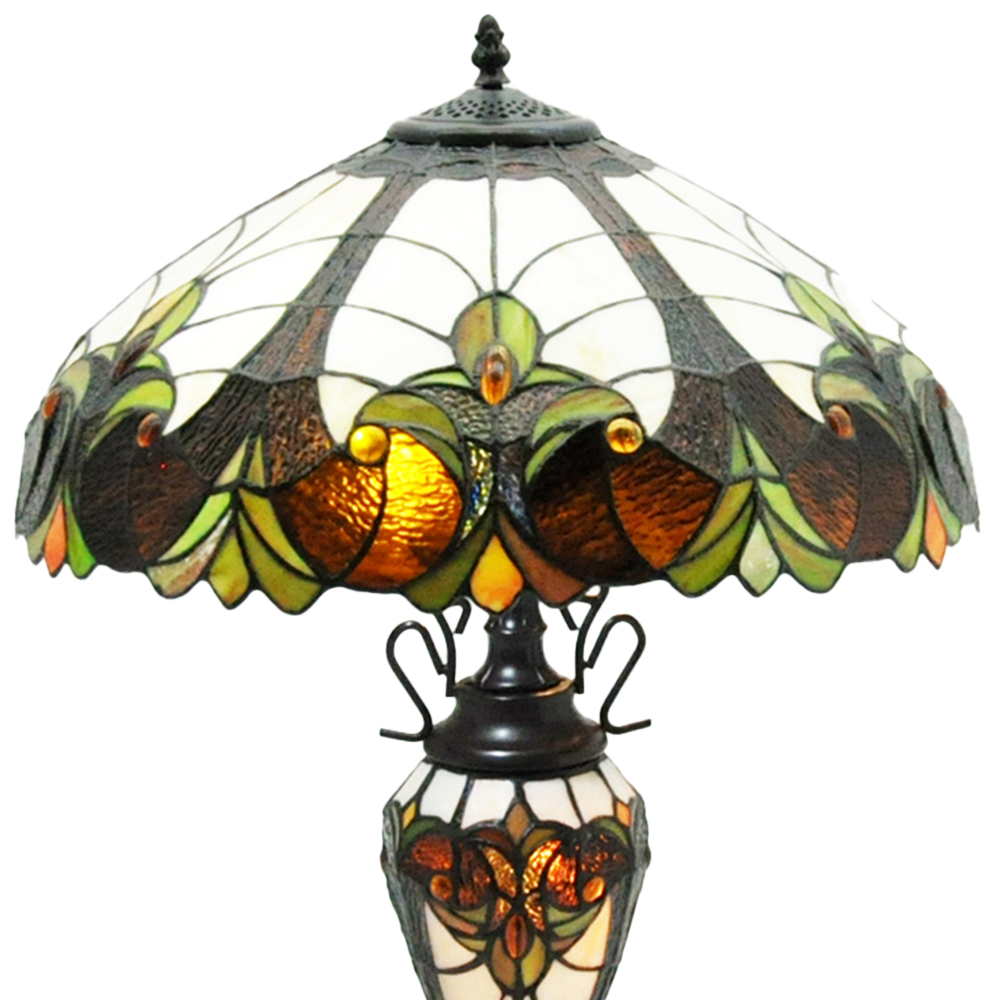 Acacia Home Tiffany Multicolour Double Shade Table Lamp 45.7cm Image 2