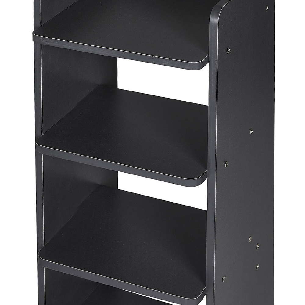 Living and Home 8 Shelf Black Shoe Rack with Raised Guardrail Image 5