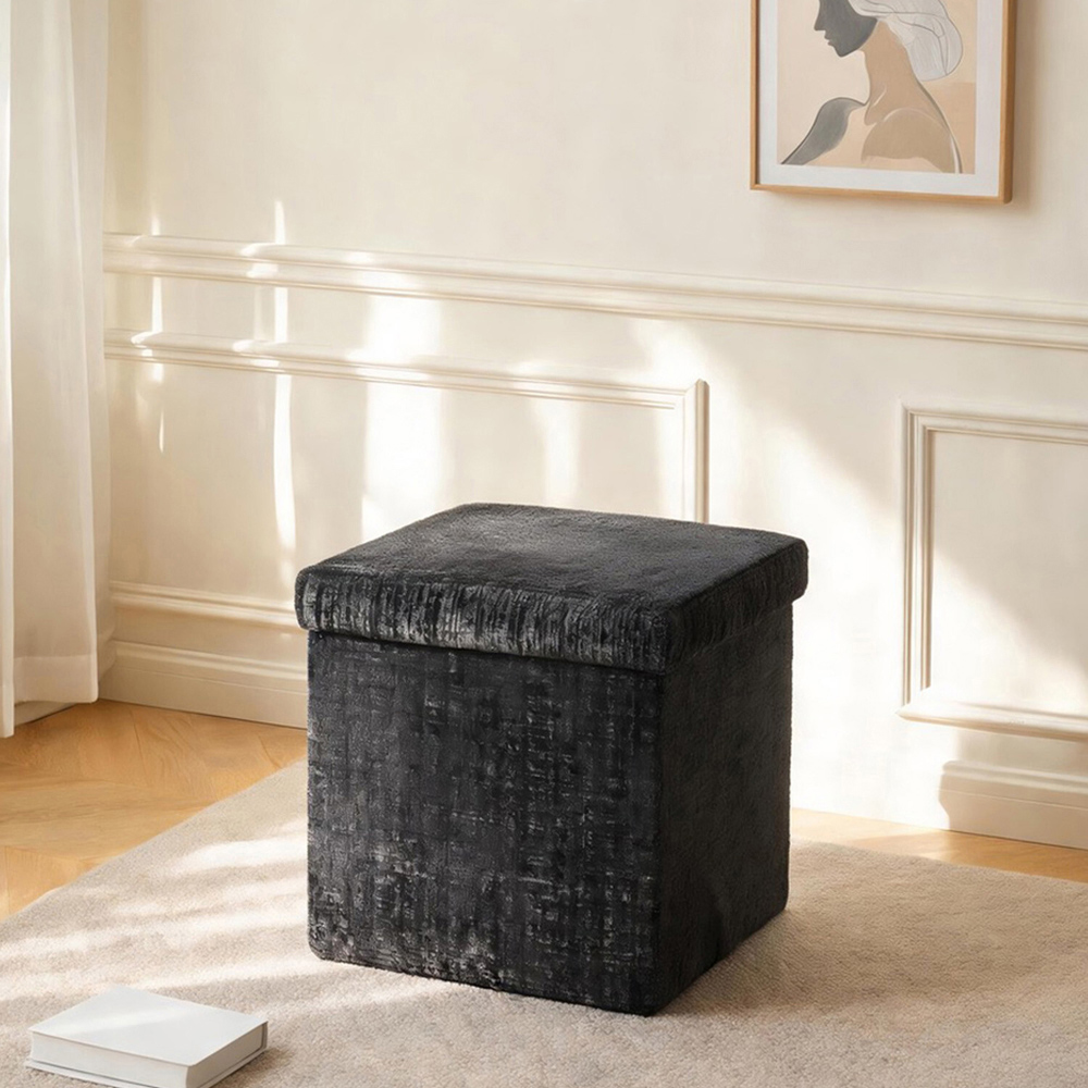 Chenille Storage Box Anthracite Image 3