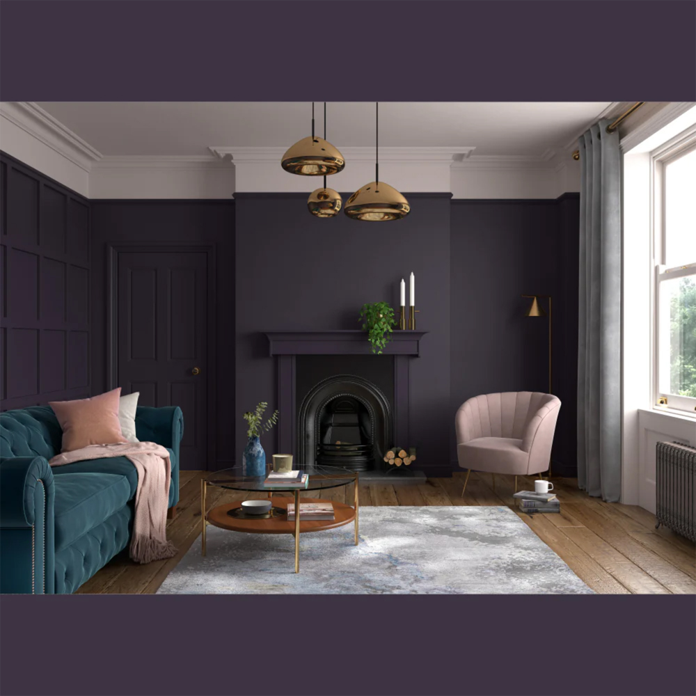 Dulux Heritage Walls and Ceilings Dark Aubergine Velvet Matt Emulsion Paint 1L Image 4