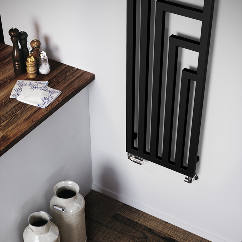 Terma Angus 1899BTU Heban Black Radiator 1300 x 400mm | Homebase