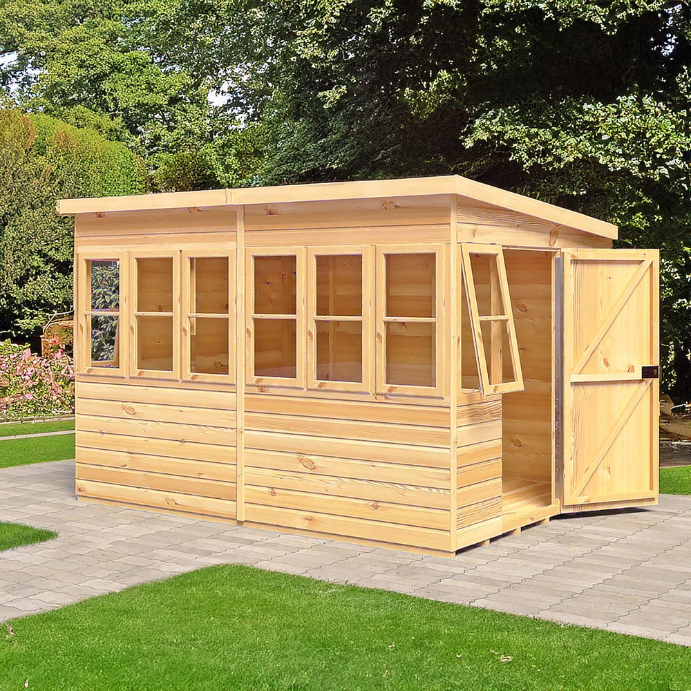 Shire 10 x 6ft Shiplap Style B Sun Pent Shed Image 6