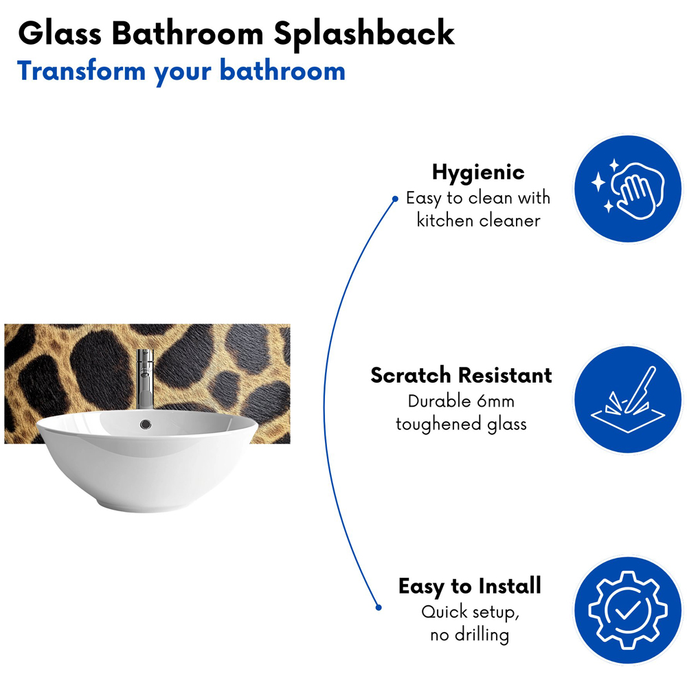 Warren Reed Designer Giraffe Fur Print Bathroom Splashback 25 x 60cm Image 4