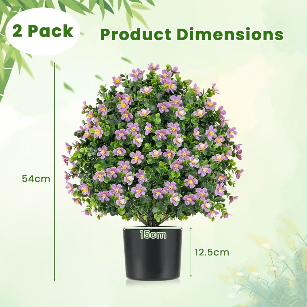Costway Purple Artificial Boxwood Topiary Ball Tree 2 Pack Image 9