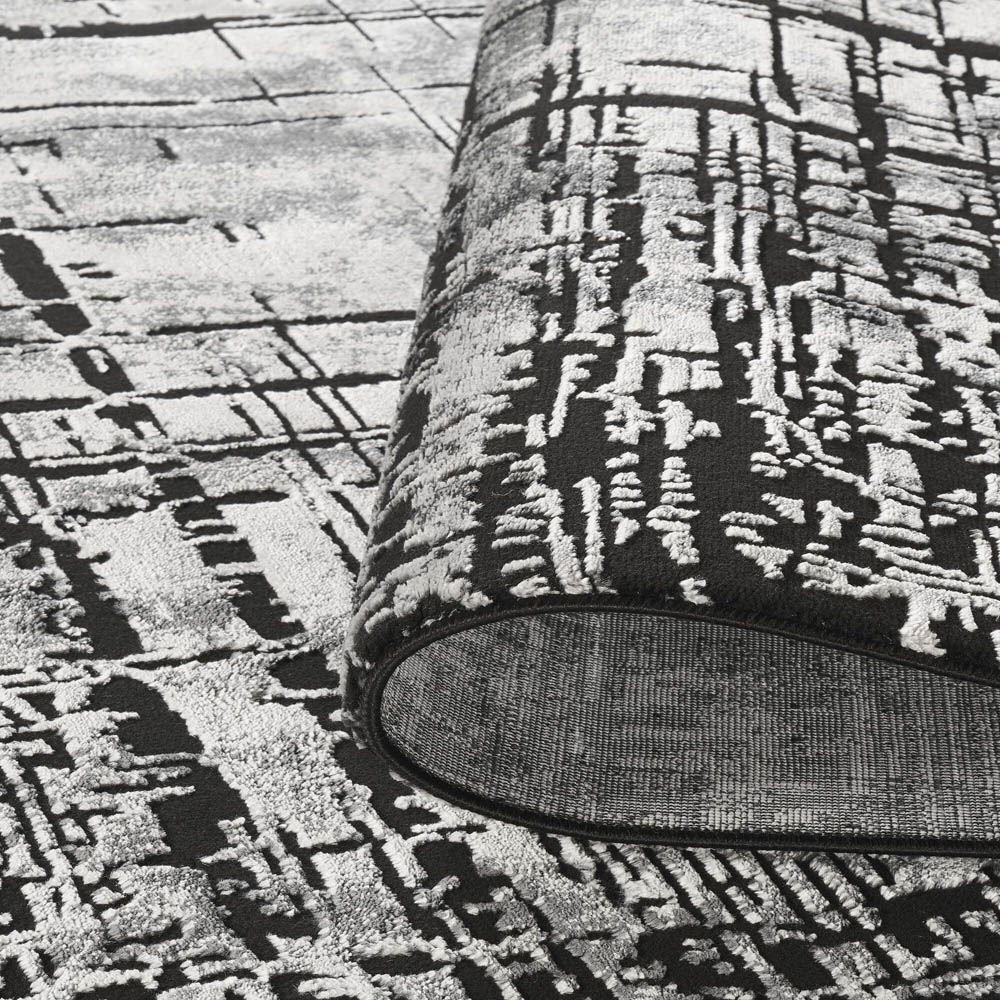 Desire Rugs Belgravia Metallic Sheen Nexus Design Grey Rug 120 x 170cm Image 4