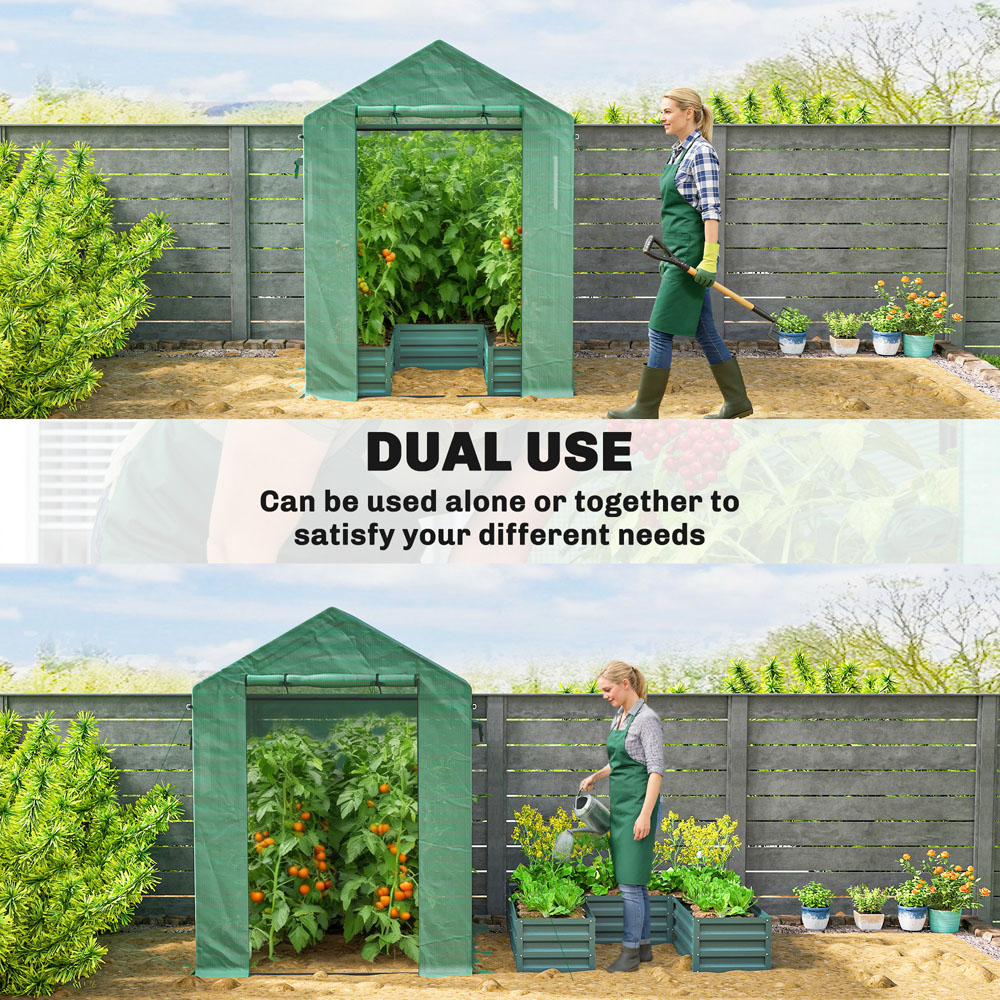 Outsunny Green 6.5 x 2.4ft Mini Greenhouse with Roll Up Door Image 8