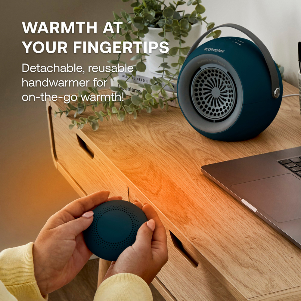 Dimplex Desk Friend Blue Personal Fan Heater with Detachable Handwarmer 400W Image 4