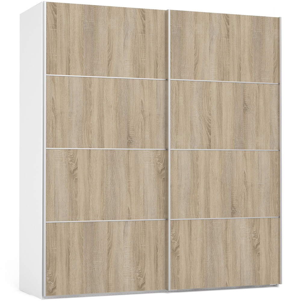 Florence Verona 2 Door White and Oak Sliding Wardrobe Image 2