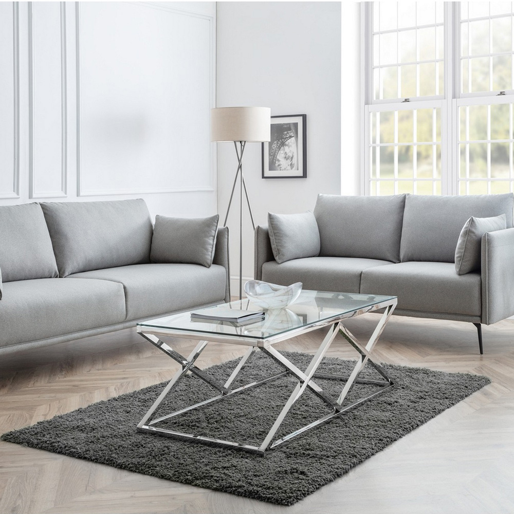 Julian Bowen Rohe 3 Seater Platinum Wool Sofa Image 5