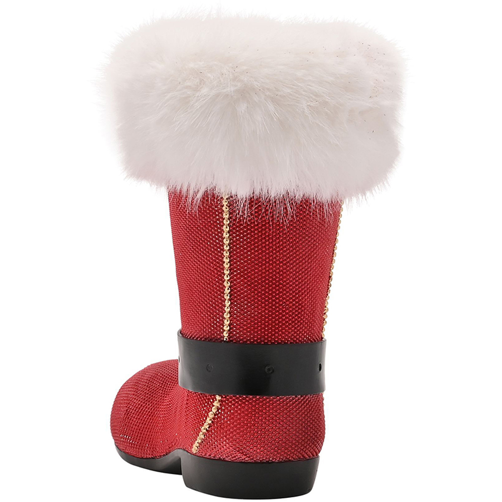 The Christmas Gift Co Fur Boot Wine Bottle Holder Image 3