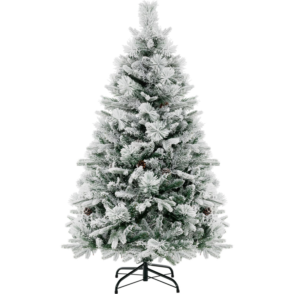 Costway Pre Lit Multicolour Pine Needles and Cones LED Artificial Christmas Tree 4.5ft Image 3