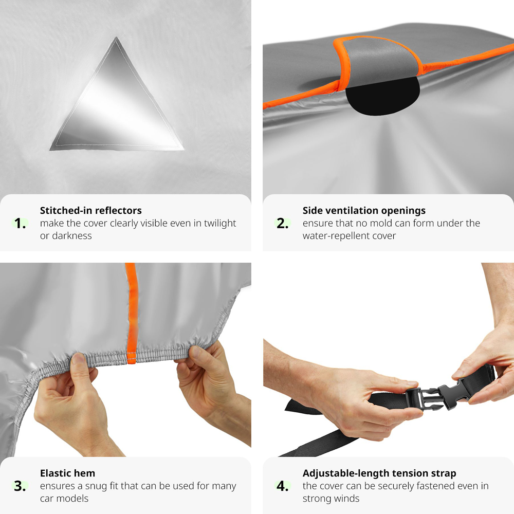 tectake Waterproof Car Cover 533 x 178 x 120cm Image 6