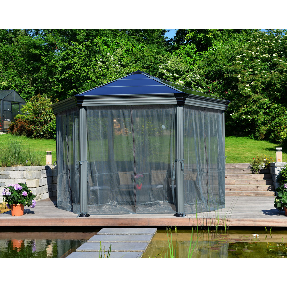 Palram Canopia 2.34 x 2.14m Hexagonal Gazebo Net Image 3