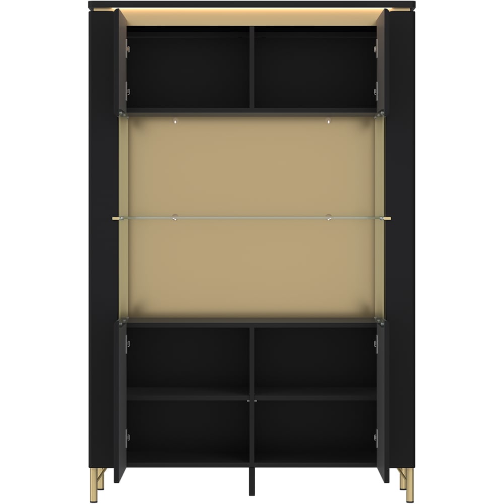 Furniture To Go Genoa Vitrin 2 Door Black Cabinet Image 3