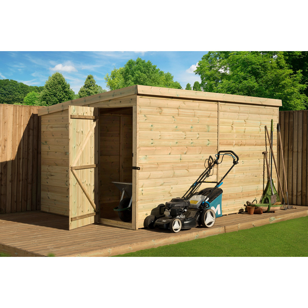 Empire Sheds 2000 12 x 6ft Side Panel Door Tongue and Groove Pent Garden Shed Image 2
