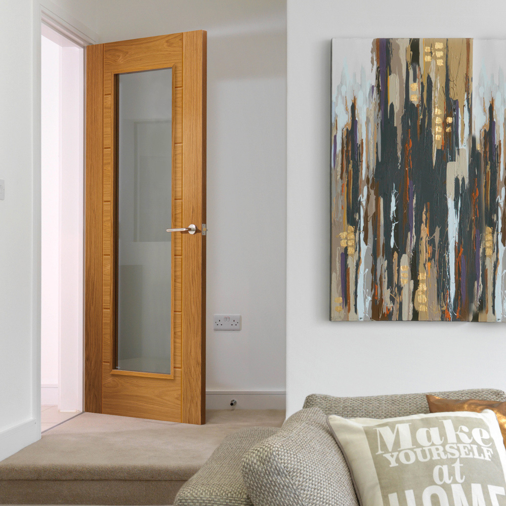 JB Kind Palomino Contemporary Oak Internal Door 1981 x 762mm Image 2