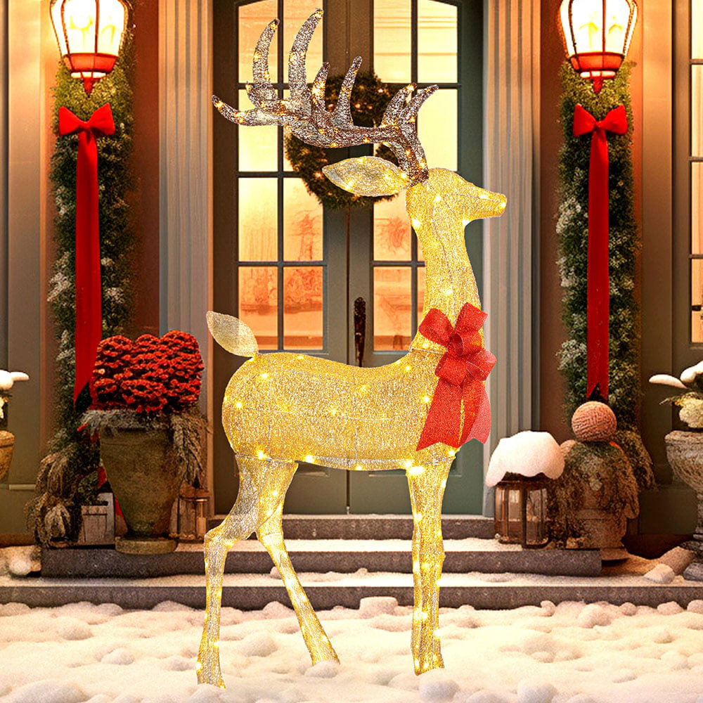 Everglow Light Up Gold Reindeer Christmas Decoration Image 2