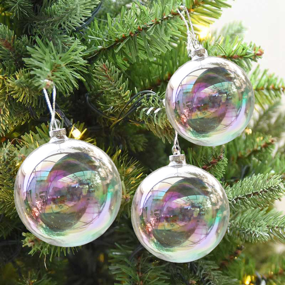 Living and Home Rainbow Glass Christmas Baubles 5 Pack Image 8