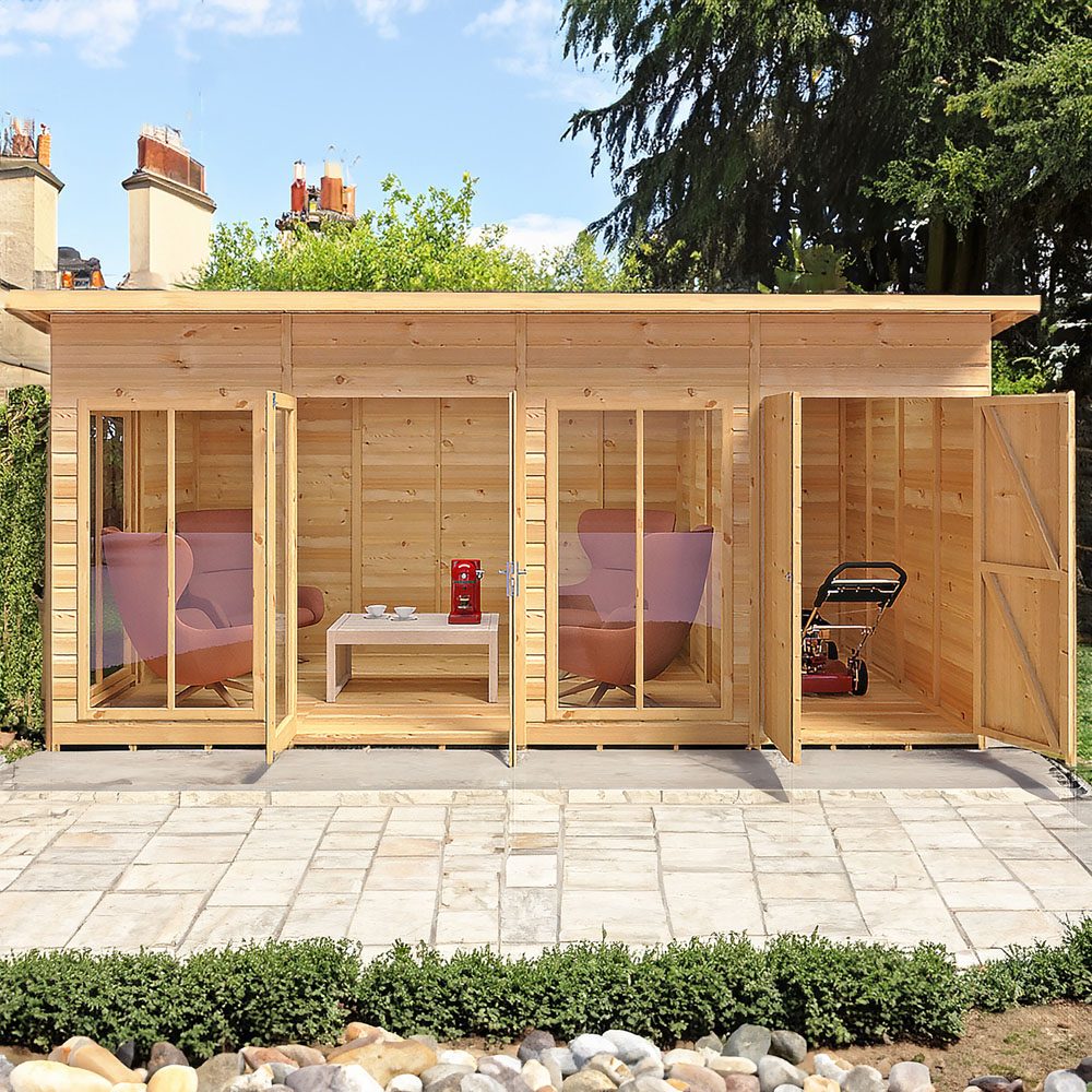 Shire Lela 16 x 8ft Double Door Summerhouse with Storage Image 6