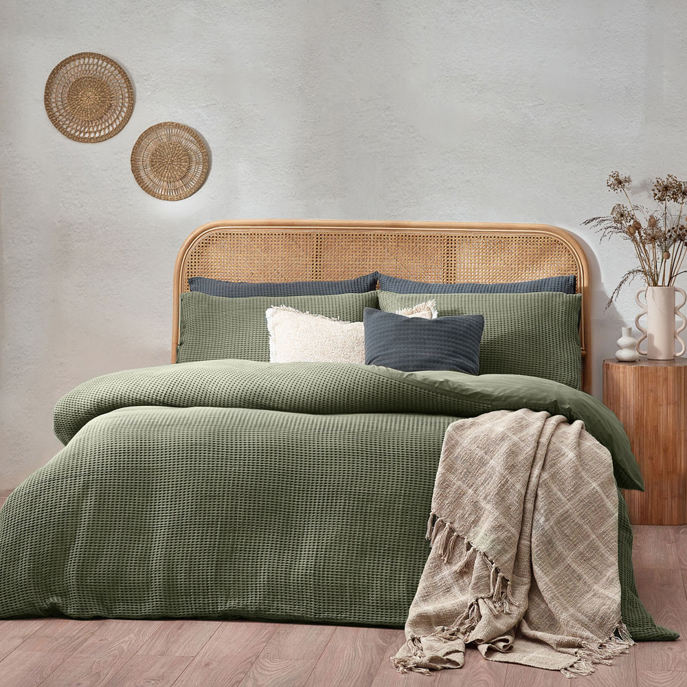 Yard King Size Eucalyptus Chunky Waffle Duvet Set Image 5