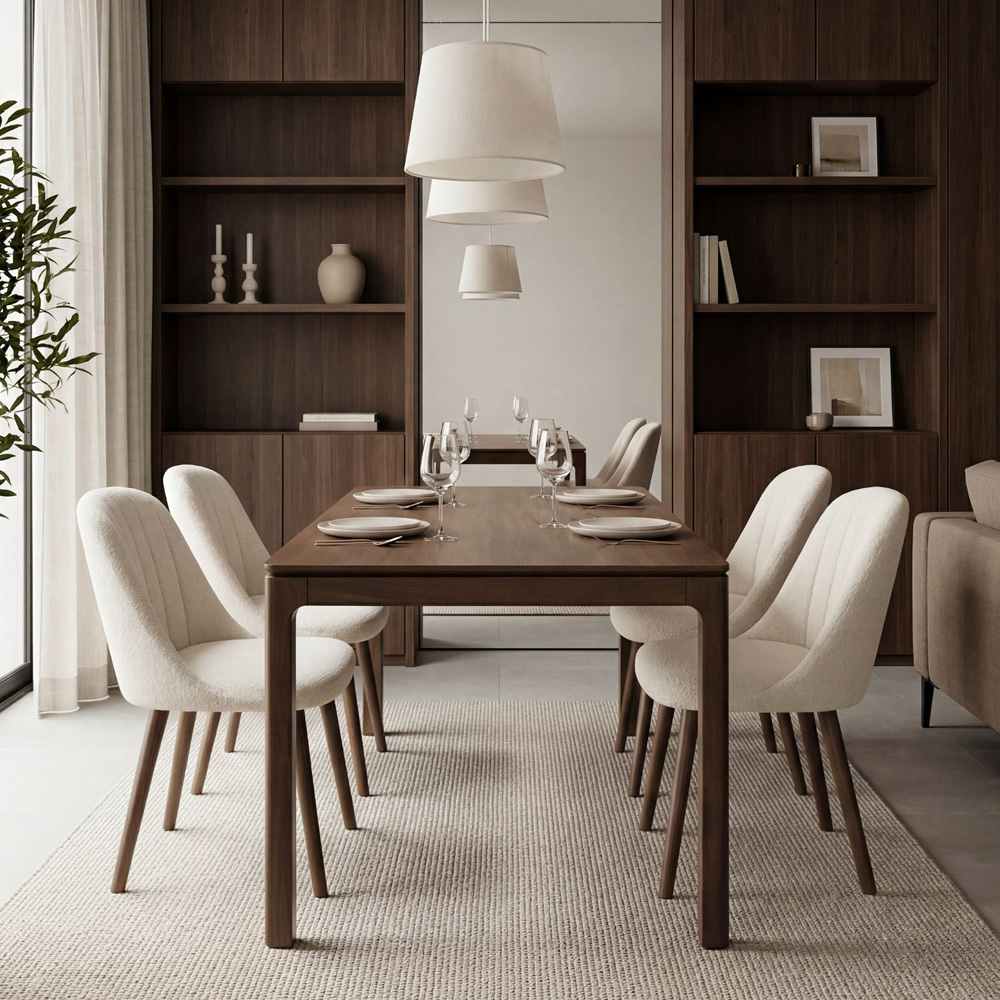 HGD Lorenzo 6 Seater Dining Table Oak Veneer Image 8