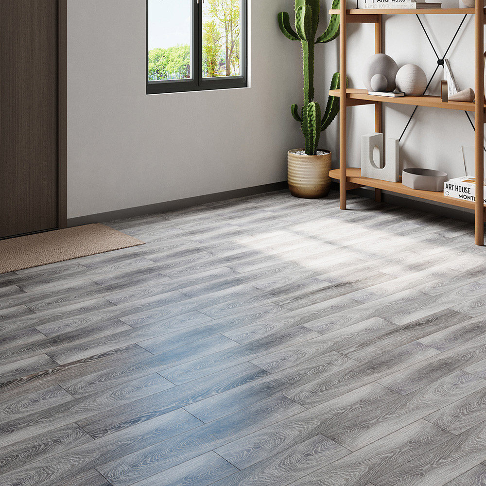 Living and Home Greyish Brown Wood Grain Rectangle Click Lock Flooring 20 Pack Image 7