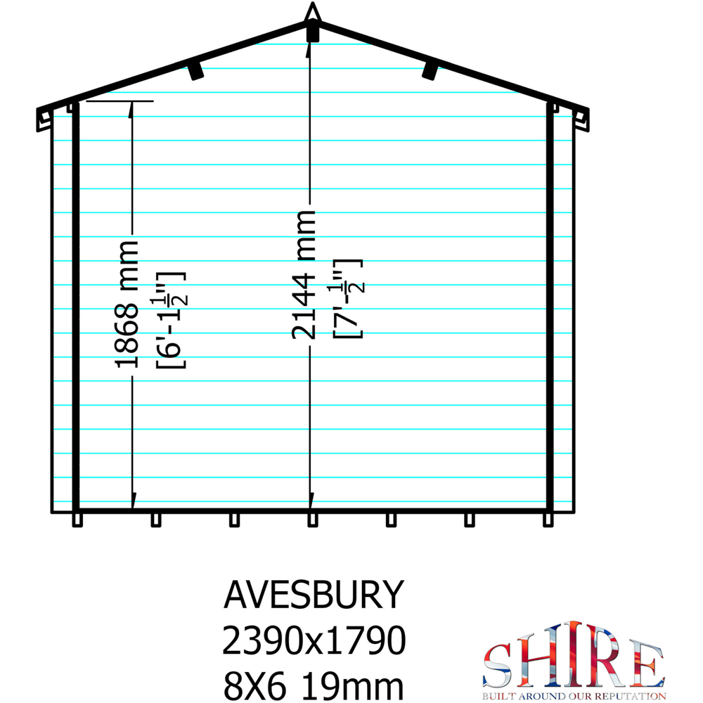 Shire Avesbury 8 x 6ft Wooden Log Cabin Image 7