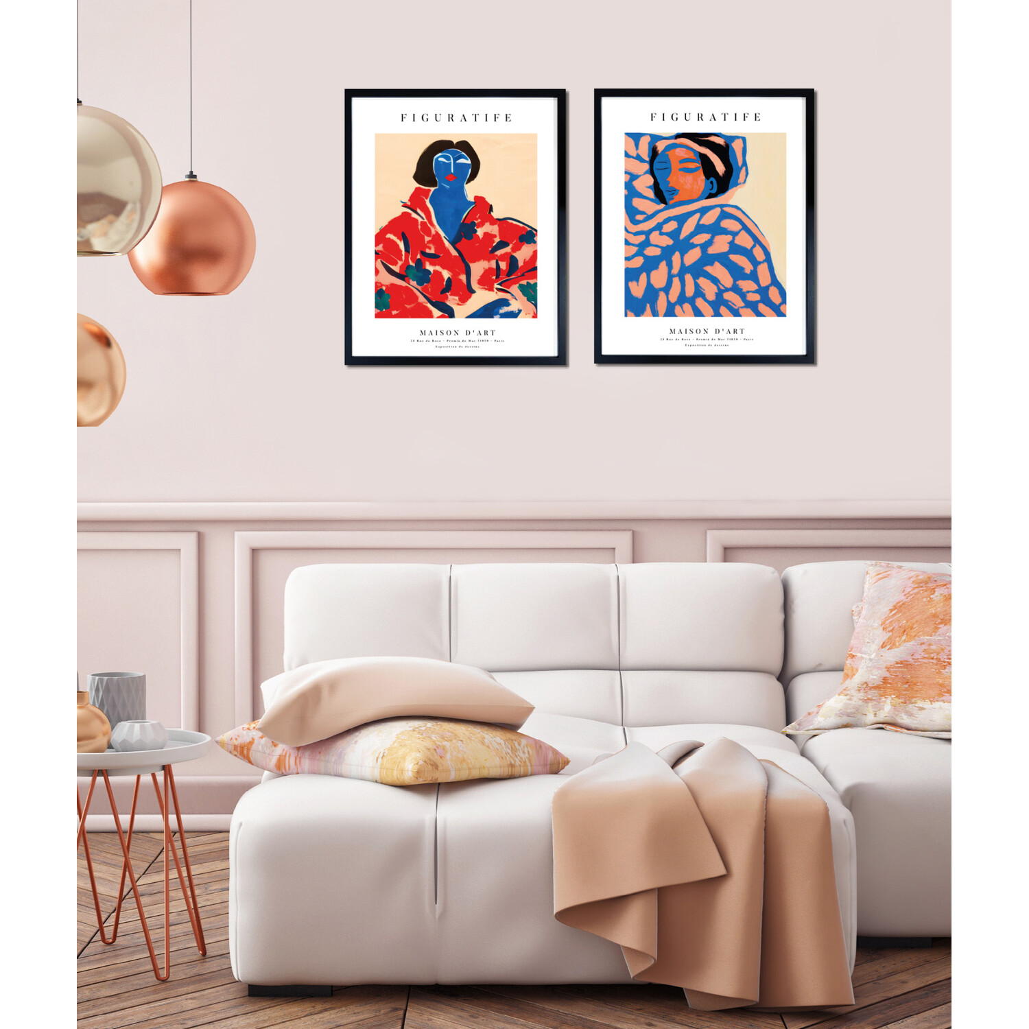 Set of 3 Kenny Portrait Framed Art Multicolour Image 7
