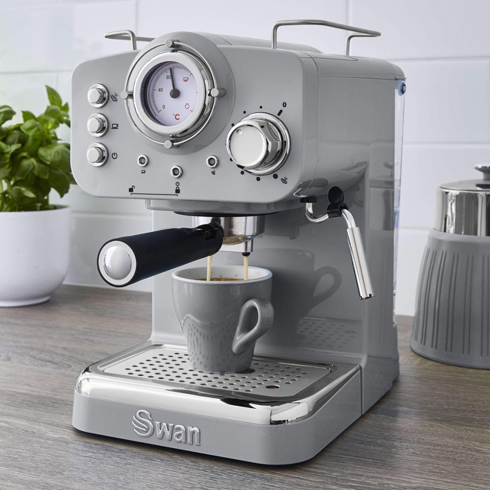 Swan Retro SK22110GRN Grey Pump Espresso Coffee Machine Image 9