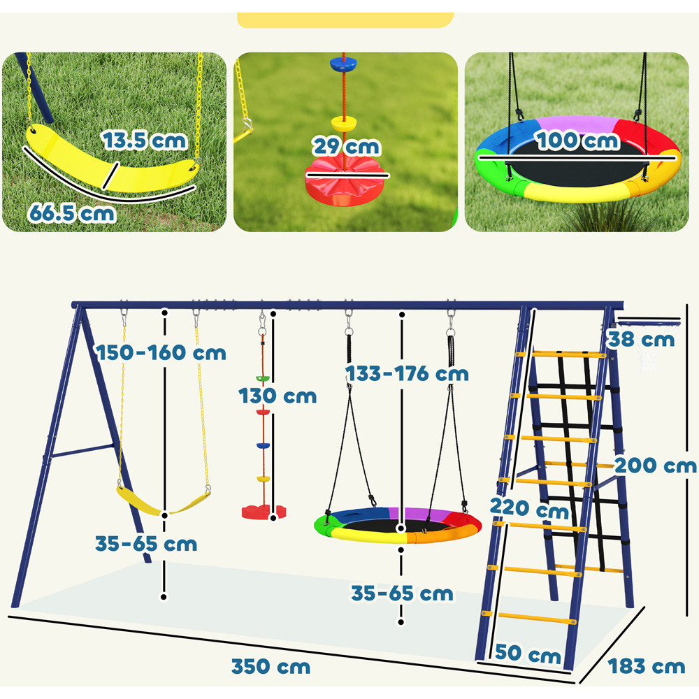 AIYAPLAY 6 in 1 Kids Swing Set Image 9
