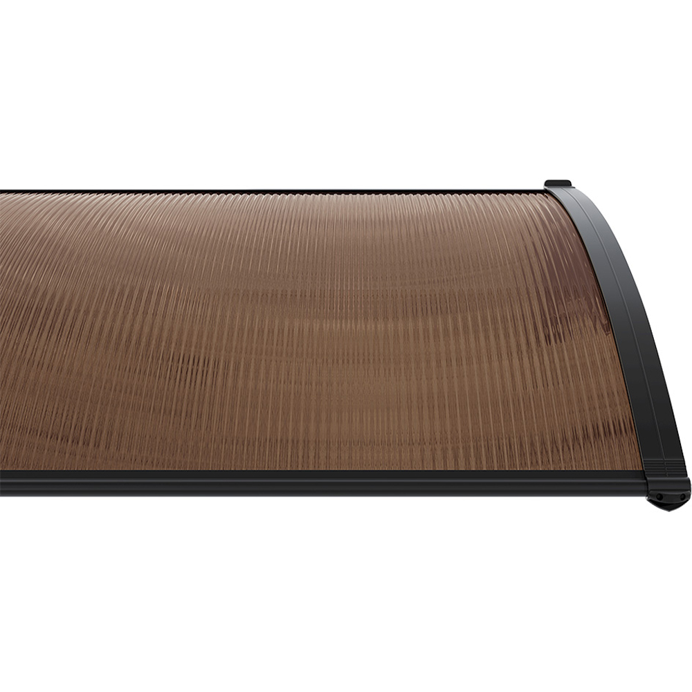 Living and Home Brown Curved Door Window Canopy Image 6