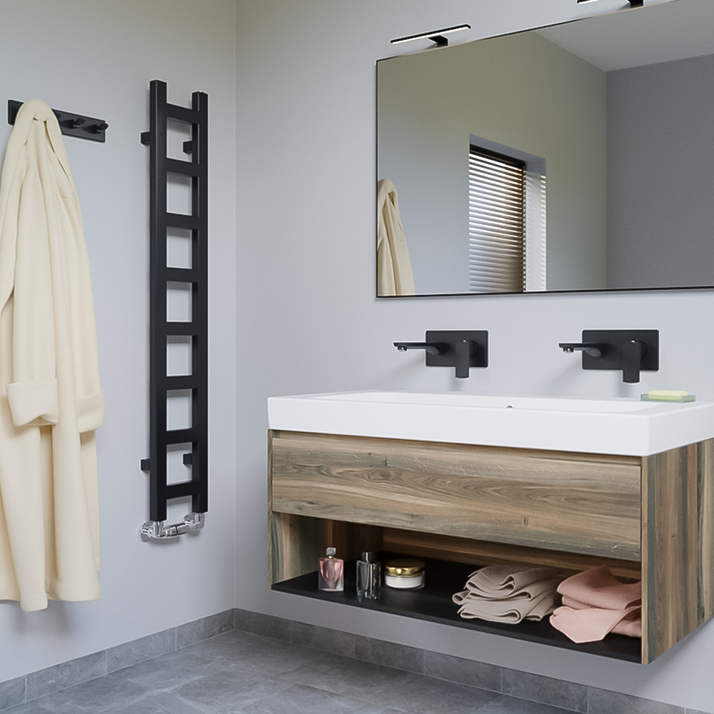 Terma Easy 856 BTU Matt Black Electric Heated Towel Rail 1280 x 200mm Image 7