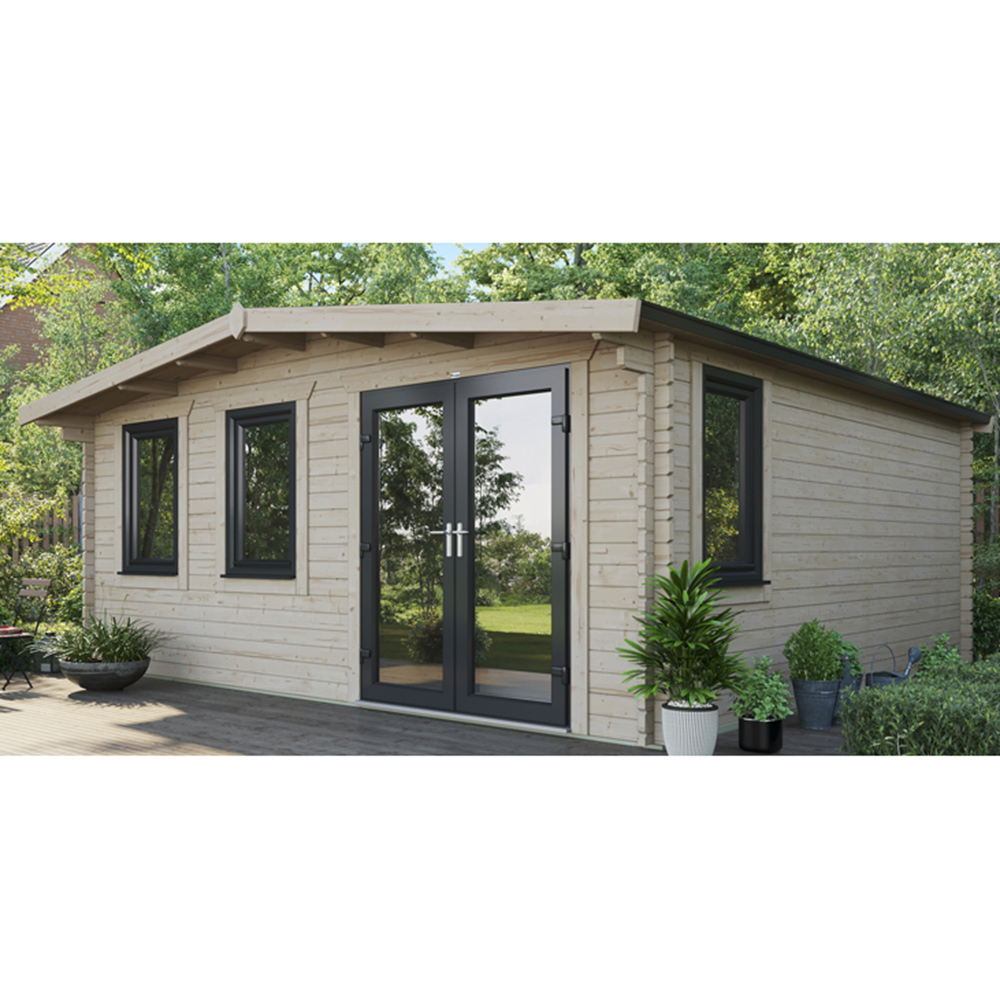 Power Sheds 18 x 18ft Right Double Door Chalet Log Cabin Image 9