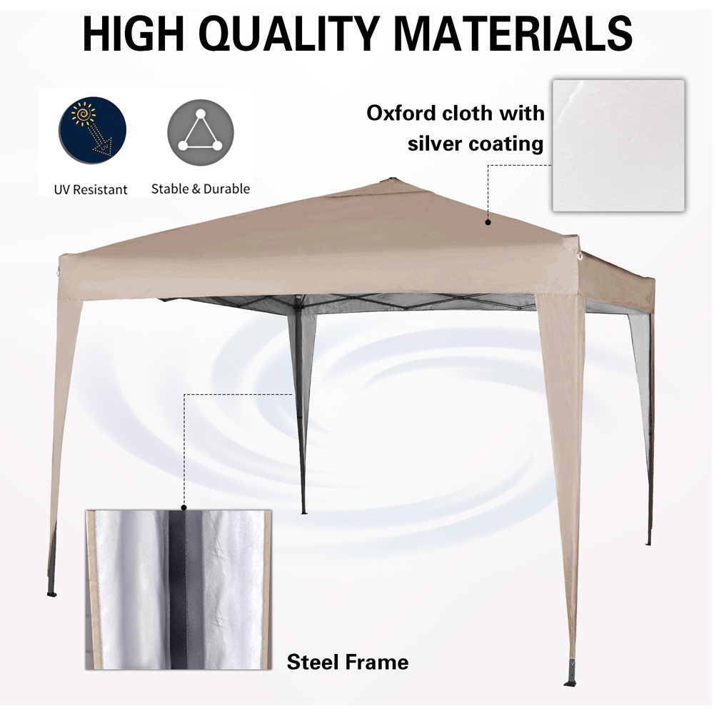 Beige Pop Up Outdoor Gazebo 2 x 2m Image 9