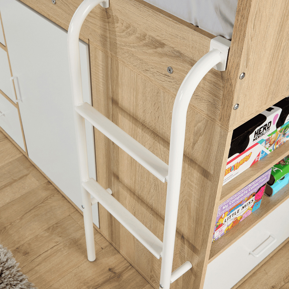 Home Source Marsden Oak and White Cabin Bed Image 5