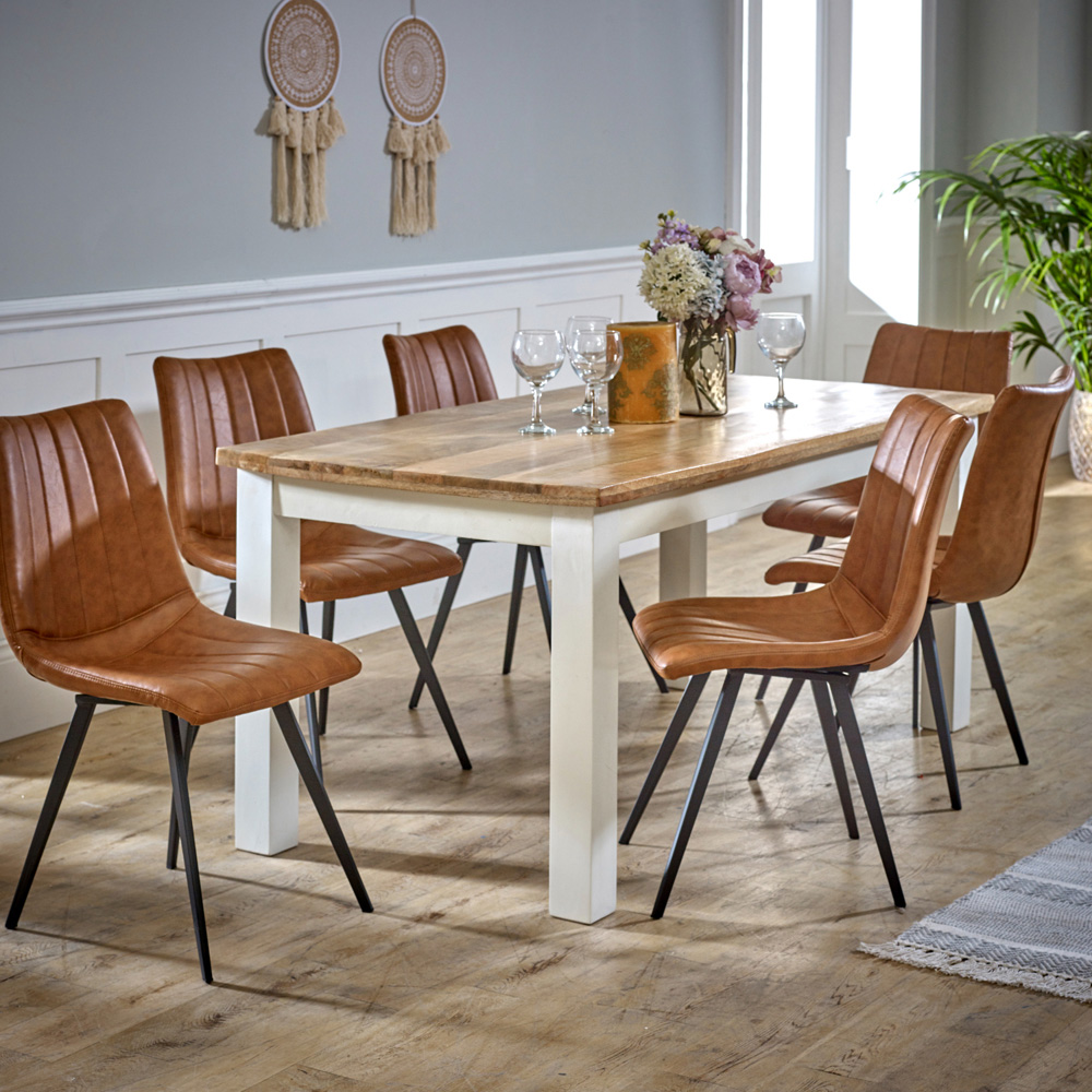 Brooklyn Alfie 6 Seater Solid Mango Wood Dining Table Image 5