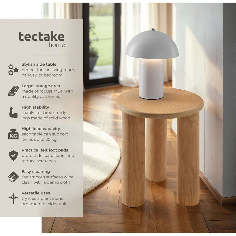 tectake Sisi Round Wooden Side Table Image 5
