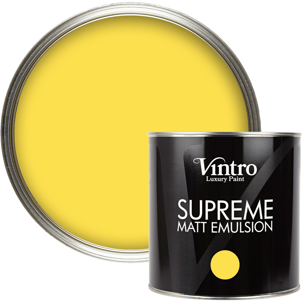Vintro Paint Yellow Maiden Matt Emulsion Interior Paint 2.5L Image 1