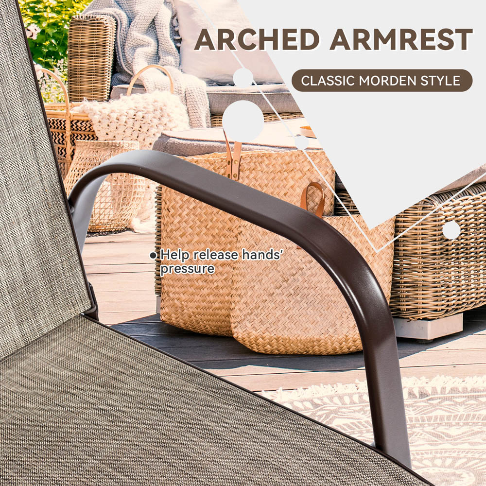 Costway Set of 2 Grey Steel Garden Chairs Image 3