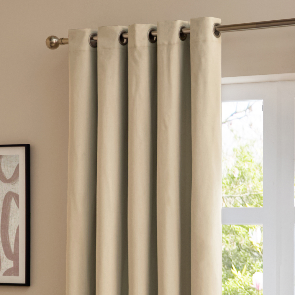 Furn The Ultimate Natural Velvet Fully Lined Eyelet Curtains 229 x 229cm Image 3