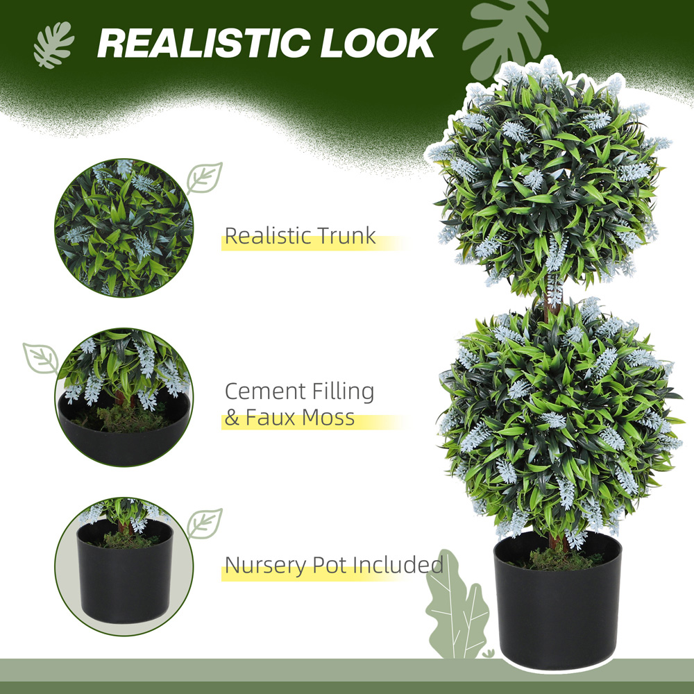 Portland Blue Lavender Flower Artificial Plant in Pot 2 Pack Image 8