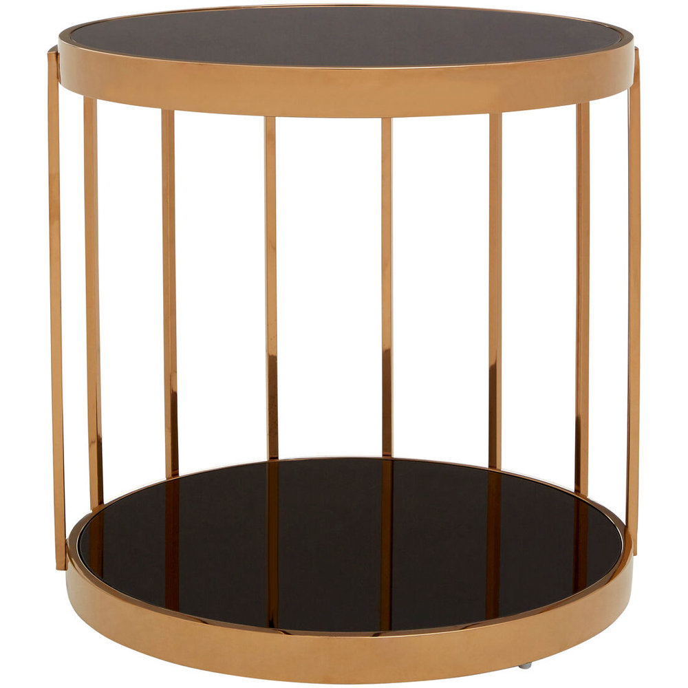 Premier Housewares Rose Gold Cage Design Side Table Image 2
