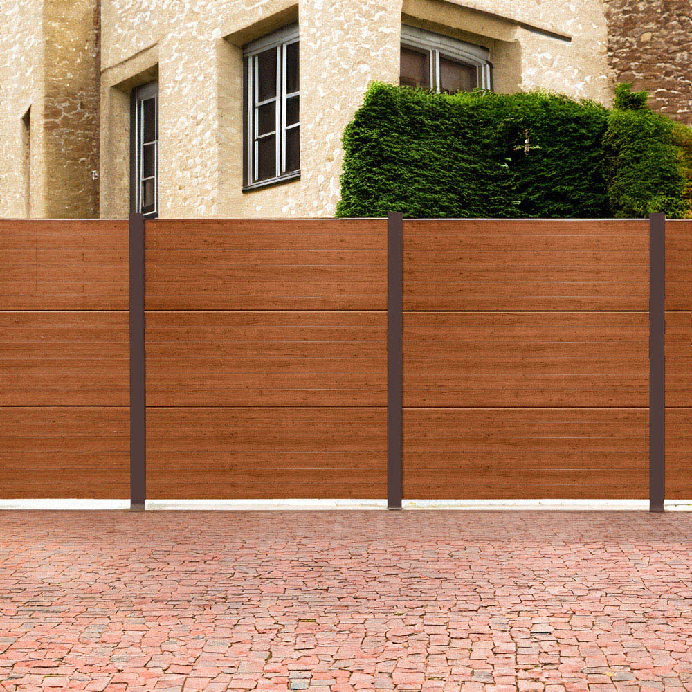 Endurofence Golden Oak 1830 x 1830mm Multi Rib Maintenance Free Fence Panel Image 3