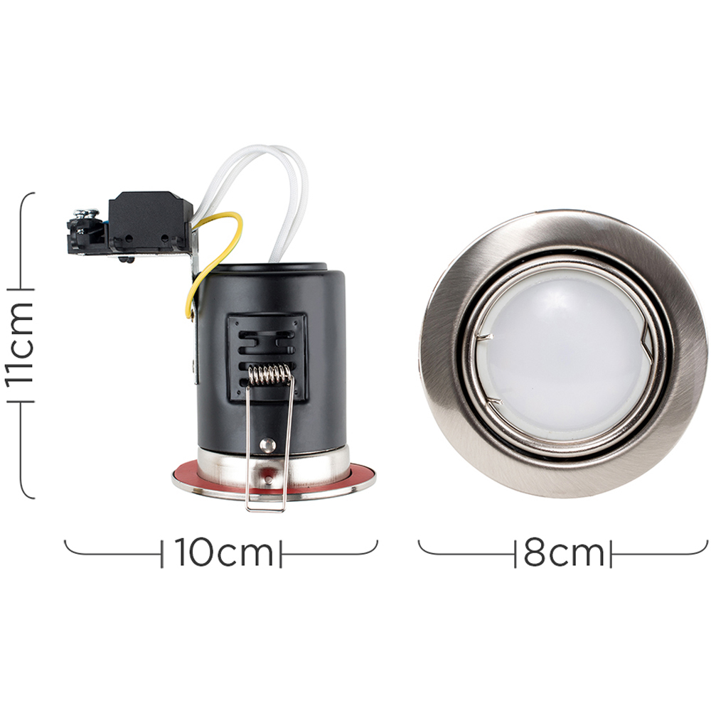 ValueLights Brushed Chrome Tiltable Cool White LED Ceiling Downlight 10 Pack Image 6