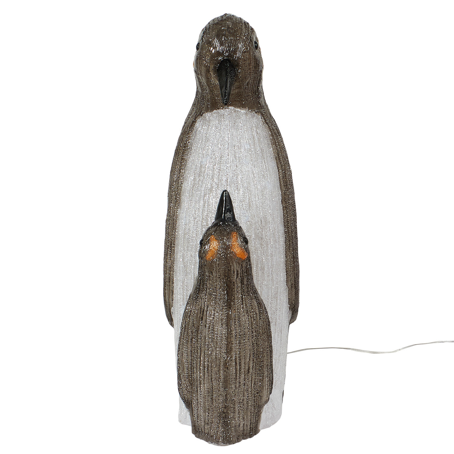 Acrylic LED Mother and Child Penguin - Black & White Image 2
