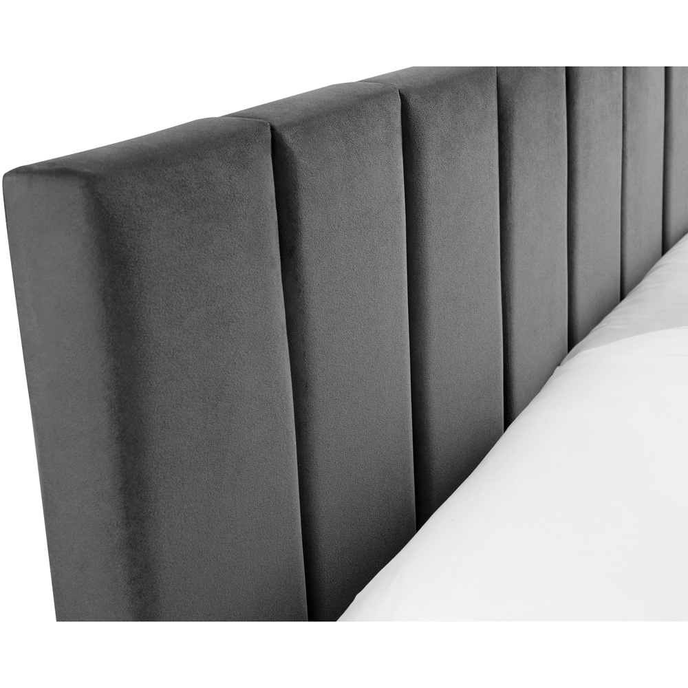 Julian Bowen Rosa Single Grey Velvet Bed in a Box Image 5