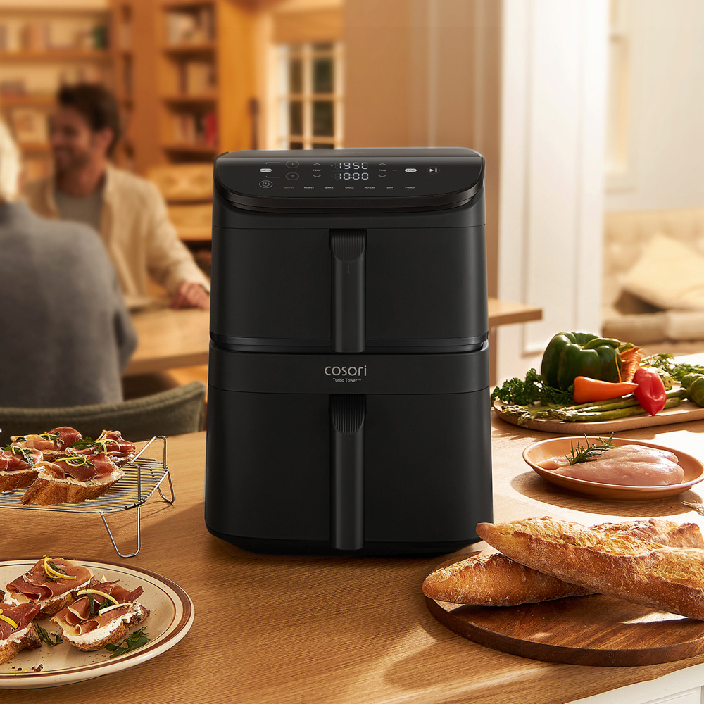 Cosori CAF-DC121-AUKR 6-in-1 Black Turbo Tower 10.8L Air Fryer Image 2