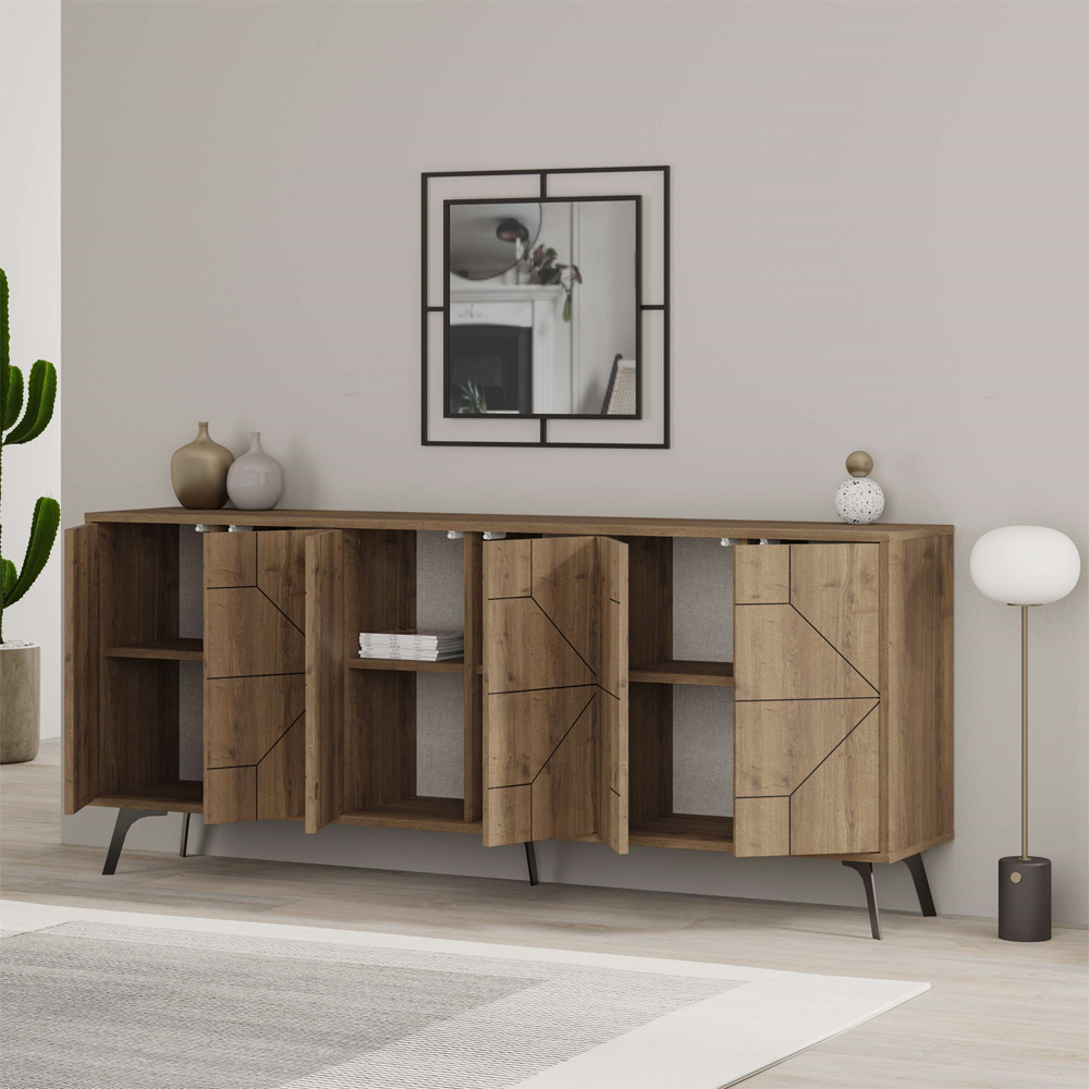 Decortie Dune Dark Oak Effect Console Sideboard Image 4