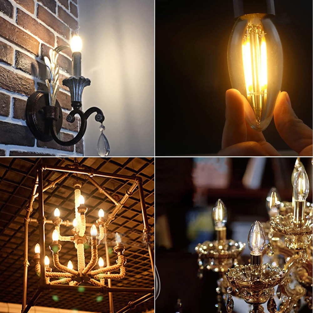 ExtraStar 6 Pack E14 Warm White 4W LED Filament Candle Bulb Image 3